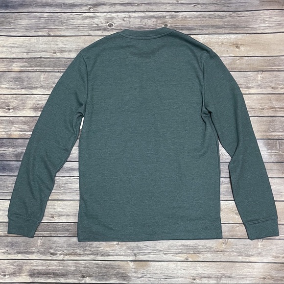 Gap Factory Heather Viridian Green Mens Henley NWT Small Midweight 3 Button - Picture 6 of 9